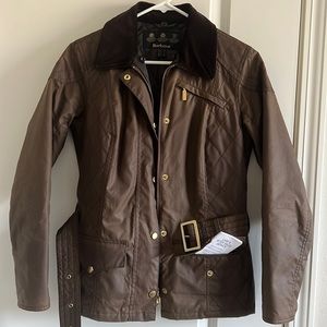 Barbour waxed canvas insulated coat